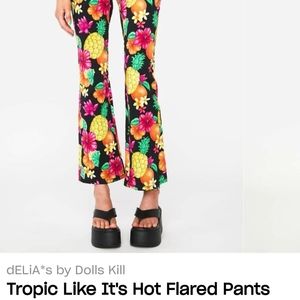 Tropical like it's hot flared pants from Dolls kill